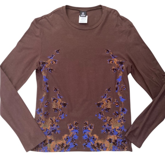 Versace Jeans Couture Velvet Burnout Detailed Long Sleeve Shirt Brown Blue Men’s - Picture 9 of 9